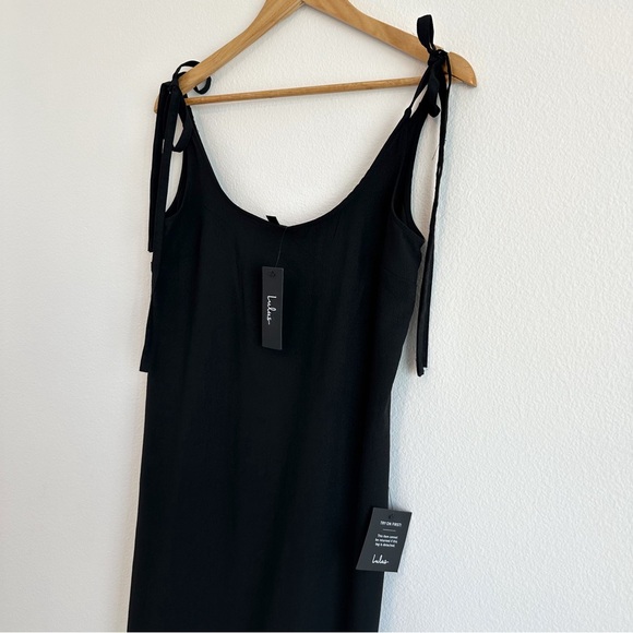 Lulus Salt Water Breeze Black Tie-Strap Maxi Dress - Picture 3 of 12
